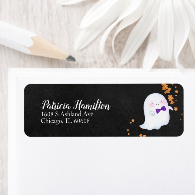 Lovely Ghost Halloween Baby shower Étiquette (En situation)