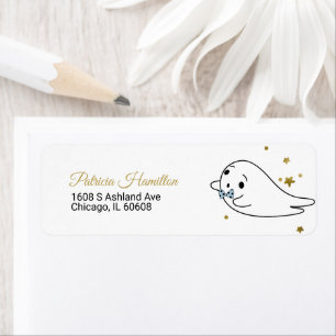 Lovely Ghost Halloween Baby shower Étiquette