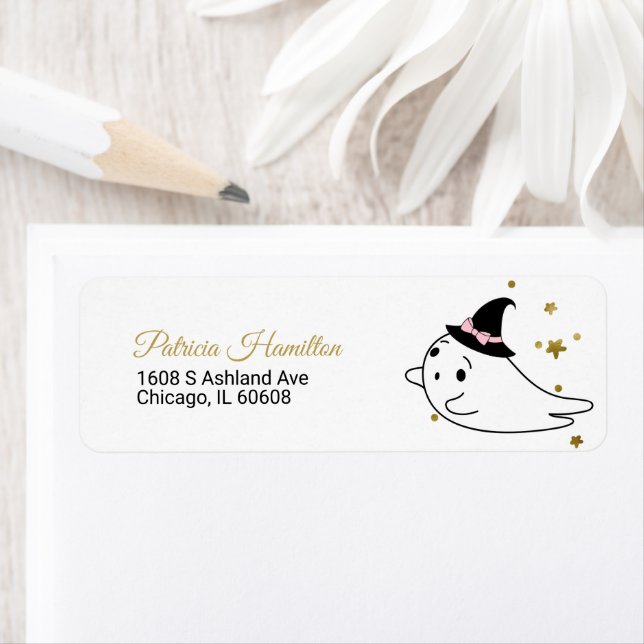 Lovely Ghost Halloween Baby shower Étiquette (En situation)