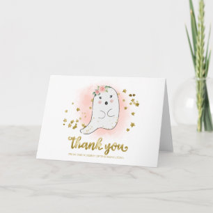 Lovely Ghost Halloween Baby Shower Thank You Card