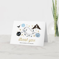 Lovely Ghost Halloween Baby Shower Thank You Card