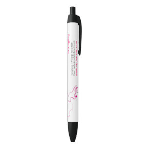Lovely girl icon  pink hair Hairstyling branding Black Ink Pen