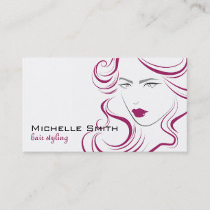 Lovely girl icon purple hair Hairstyling branding Business Card