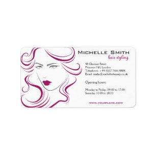 Lovely girl icon purple hair Hairstyling branding Label