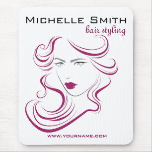 Lovely girl icon purple hair Hairstyling branding Mouse Pad