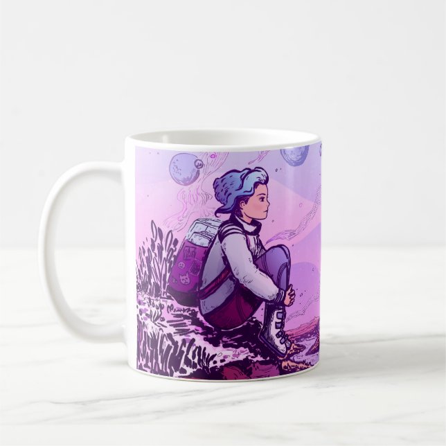 Lovely girl illustration coffee mug (Left)
