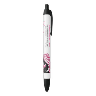 Lovely girl with pink hair Hairstyling branding Black Ink Pen