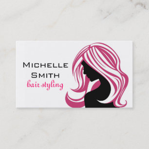 Lovely girl with pink hair Hairstyling branding Business Card