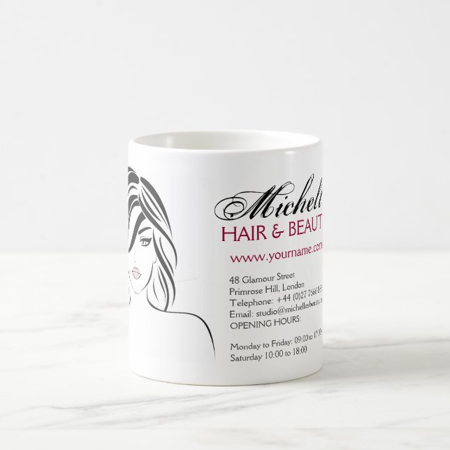 Lovely girl with wavy hair and Makeup Icon Coffee Mug (Center)