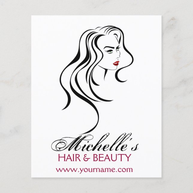 Lovely girl with wavy hair and Makeup Icon Flyer (Front)