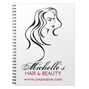 Lovely girl with wavy hair and Makeup Icon Notebook