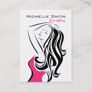 Lovely girl with wavy hair Hairstyling branding Business Card