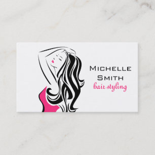 Lovely girl with wavy hair Hairstyling branding Business Card