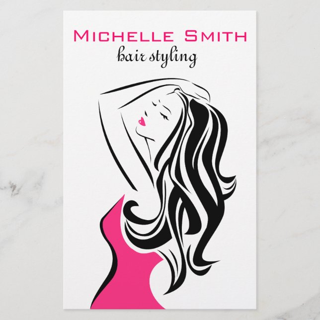 Lovely girl with wavy hair Hairstyling branding Flyer (Front)