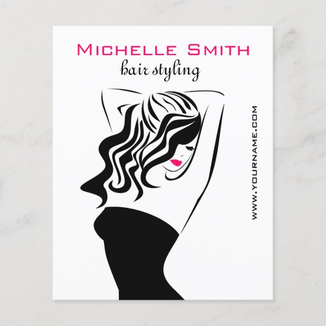 Lovely girl with wavy hair Hairstyling branding Flyer (Front)