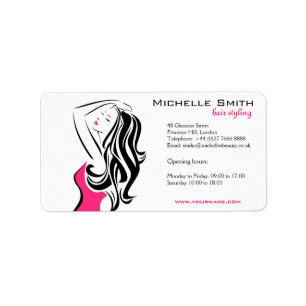 Lovely girl with wavy hair Hairstyling branding Label