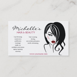 Lovely girl with wavy hair Makeup Icon Business Card