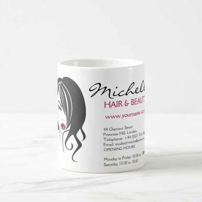 Lovely girl with wavy hair Makeup Icon Coffee Mug (Center)
