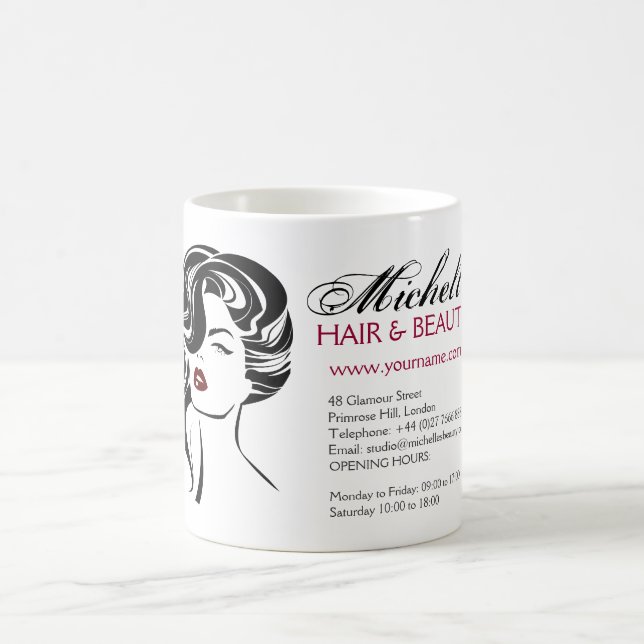 Lovely girl with wavy hair Makeup Icon Coffee Mug (Center)