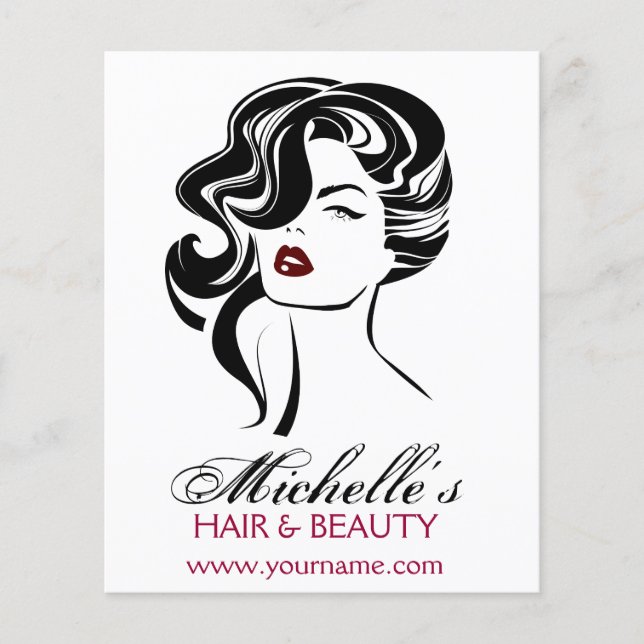 Lovely girl with wavy hair Makeup Icon Flyer (Front)