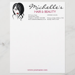 Lovely girl with wavy hair Makeup Icon Letterhead