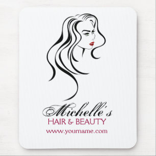 Lovely girl with wavy hair Makeup Icon Mouse Pad