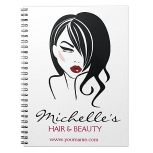 Lovely girl with wavy hair Makeup Icon Notebook