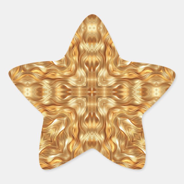 Lovely golden abstract pattern star sticker (Front)
