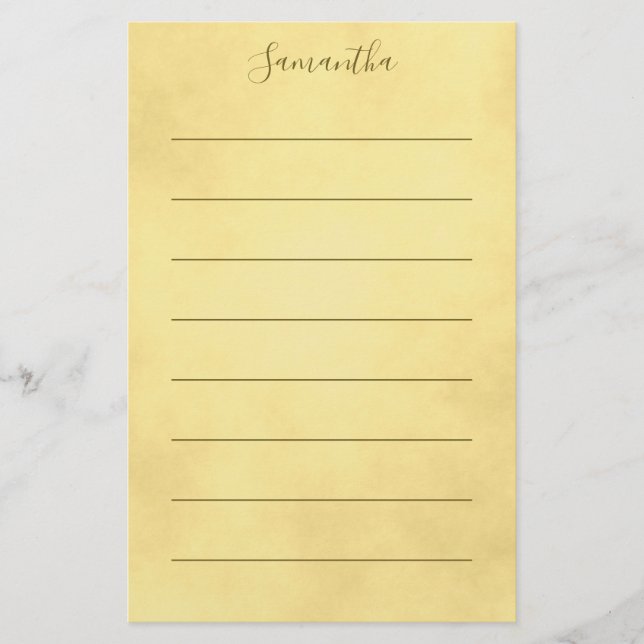 Lovely Golden Lined Stationery (Front)