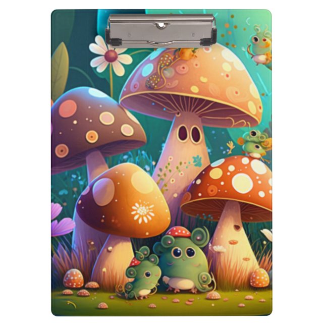 Lovely green cute baby mushrooms       clipboard (Front)