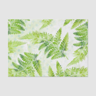 Lovely Green Fern Botanical Watercolor Pattern Tissue Paper