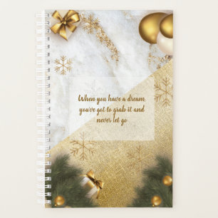Lovely green Gold Marble Custom Motivational Quote Planner