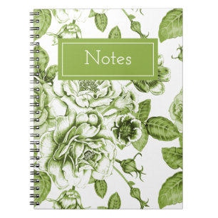 Lovely Green Roses Notebook