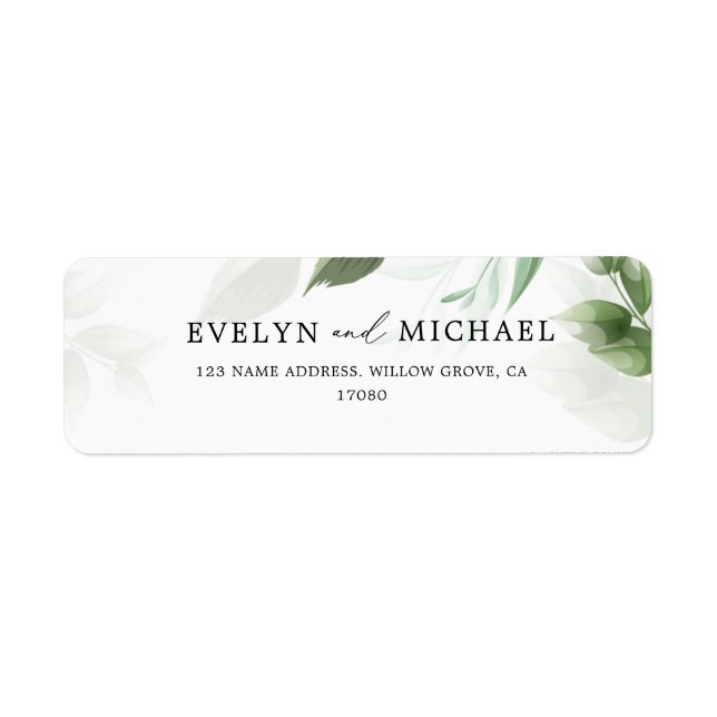 Lovely Greenery  Return address Label (Front)