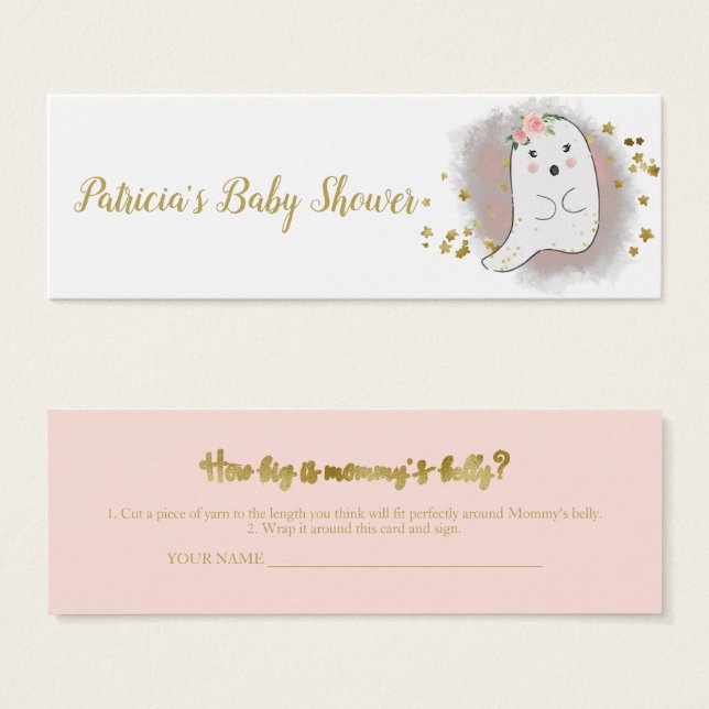 Lovely Halloween Baby Shower Measure Belly Card (Front & Back)