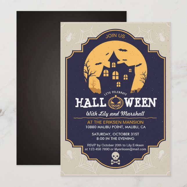 Lovely Halloween Costume Party Invitation (Front/Back)