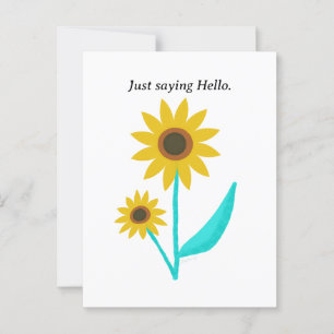 Lovely Hand Drawn Digital Sweet Sunflower Postcard