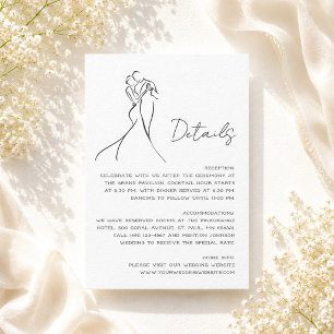 Lovely Hand Drawn Modern Wedding Details Enclosure Card