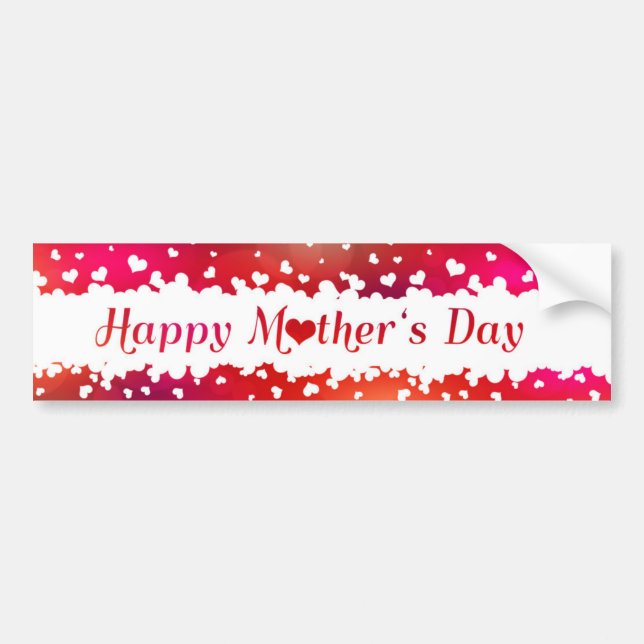 Lovely Happy Mother's Day Hearts Bumper Sticker (Front)