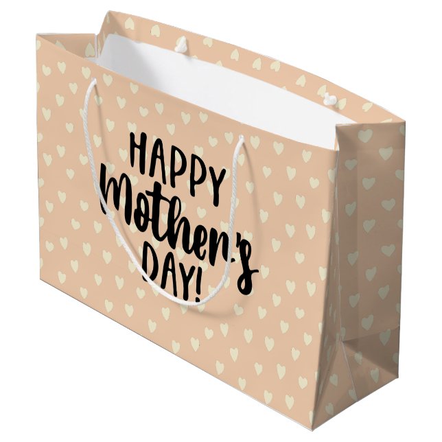 Lovely Happy Mother's Day Hearts Gift Bag (Back Angled)