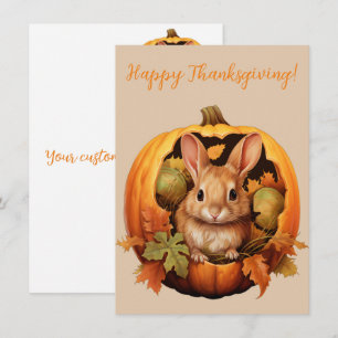Lovely Happy Thanksgiving Bunny Watercolor Cards