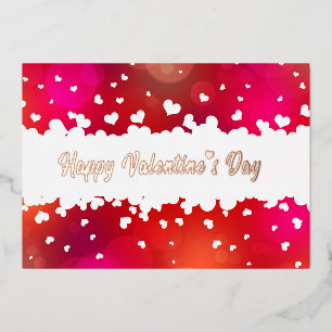 Lovely Happy Valentine's Day Hearts Foil Holiday Card