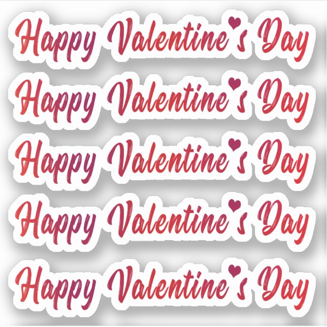 Lovely Happy Valentine's Day Typography Lettering (Front)