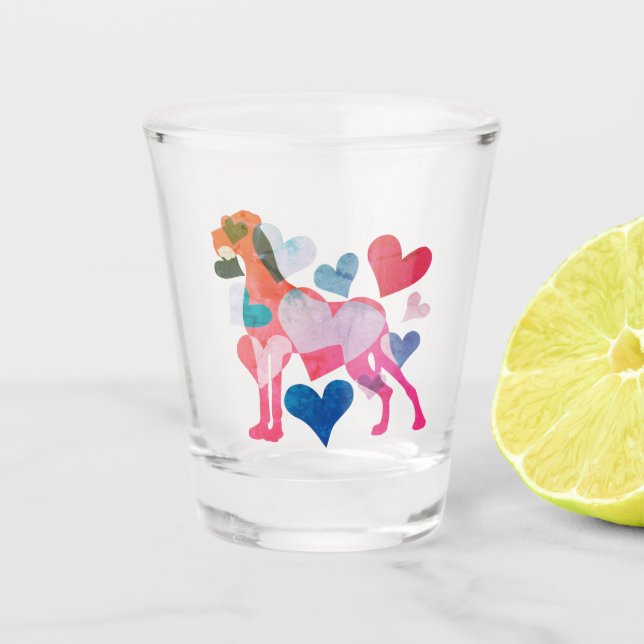 Lovely Heart Great Dane Shot Glass (Front)