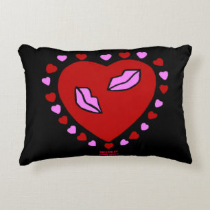 Lovely Heart Kisses Accent Pillow