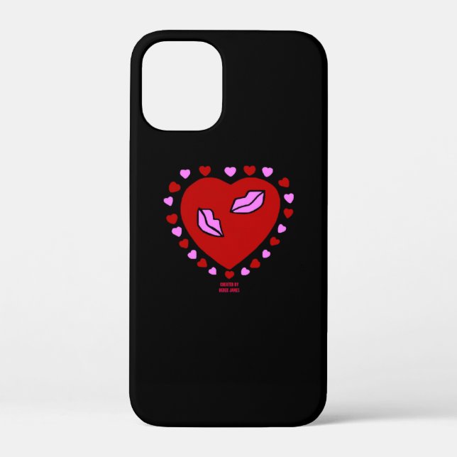 Lovely Heart Kisses Apple iPhone 12 Mini Case (Back)
