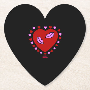 Lovely Heart Kisses Heart Paper Coaster
