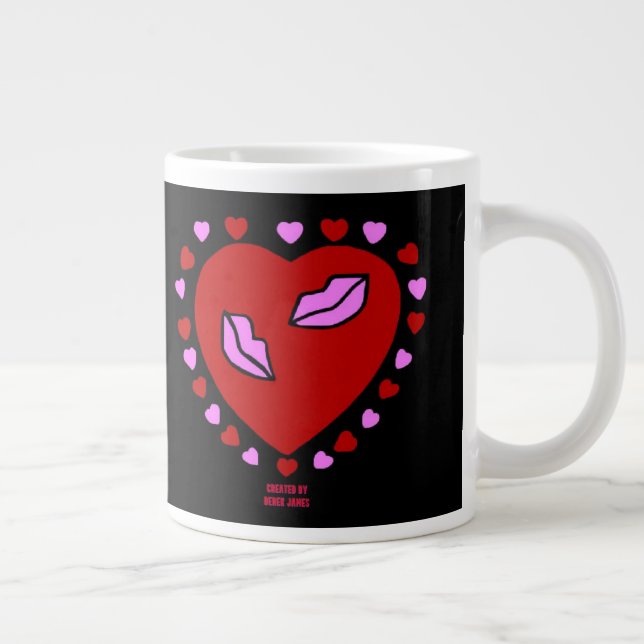 Lovely Heart Kisses Jumbo Mug (Right)