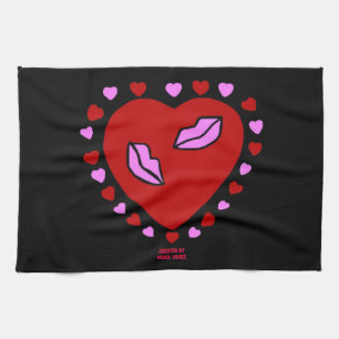 Lovely Heart Kisses Kitchen Towel
