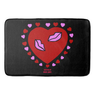 Lovely Heart Kisses Large Bath Mat